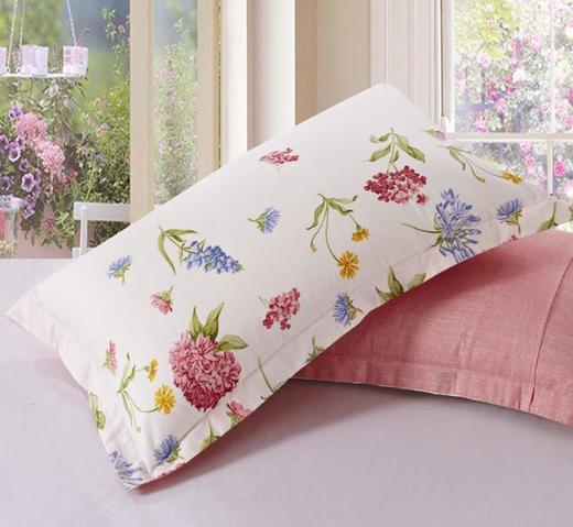【家纺】*枕套单个床品全棉条纹花卉枕套单只 商品图1