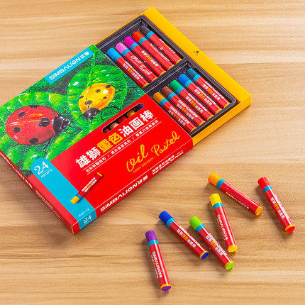 台湾雄狮24色重色油画棒二代彩色油画棒蜡笔学生儿童安全无毒 商品图0