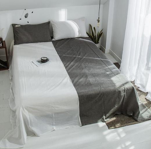 【家纺】。全棉水洗棉床单单件日式素色简约学生宿舍单人被单家纺 商品图2