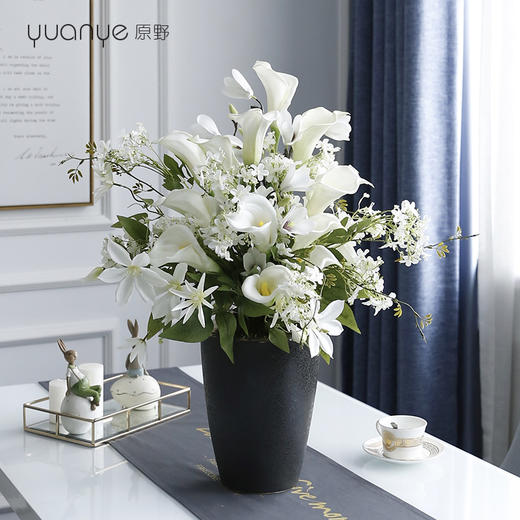 假花仿真花客厅尤加利混搭套装花束摆件帝王花绢花室内摆设装饰花 商品图1