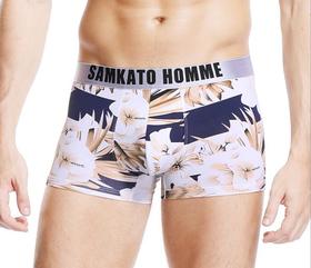 【服饰鞋包】男士内裤棉质平角宽松舒适透气男低腰性感印花四角短裤