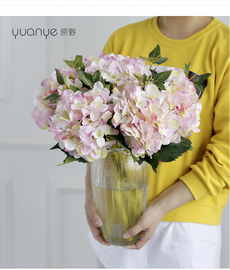 简约仿真花绣球花带花瓶高档端像真的假花婚庆客厅餐桌花摆花装饰
