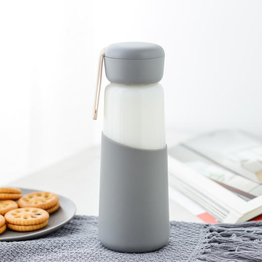 【简约硅胶玻璃杯】韩版水杯硅胶清新茶杯便携创意潮流随手杯学生成人杯 商品图1
