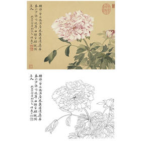 恽寿平没骨花鸟白描底稿-斗方小品册页-SP45