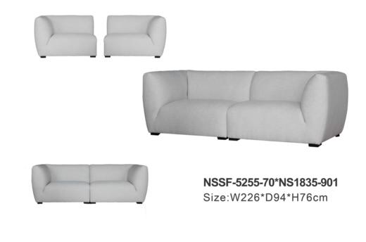 NS家居nsfurniture软包布艺三人位组合沙发NSSF-5255-70/80 商品图3