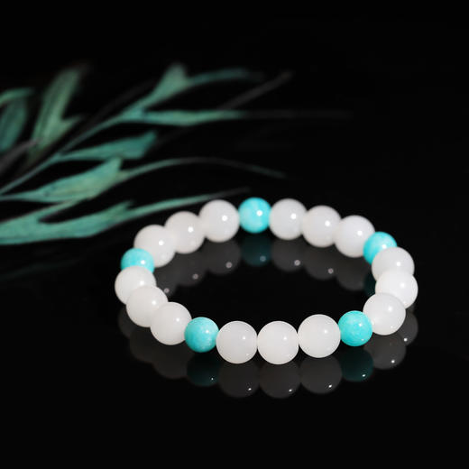 和田玉（羊脂玉）玉珠手串  圆珠10mm 商品图1