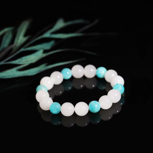 和田玉（羊脂玉）玉珠手串  圆珠10mm 商品图0