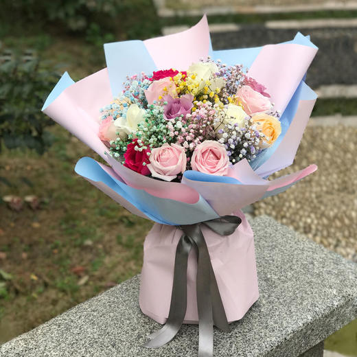 19朵玫瑰鲜花花束送女朋友老婆情人节送女友老婆朋友闺蜜领导老师生日