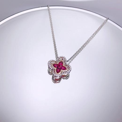 「十字花」红宝钻石项链 商品图3