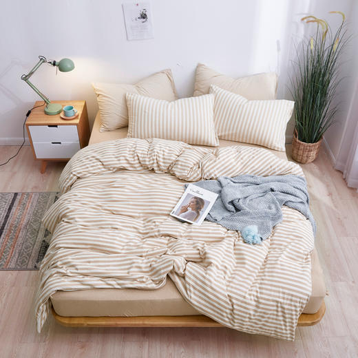 【针织棉套件】天竺棉四件套三件套全棉针织棉百隆纱线裸睡神器力荐 商品图4