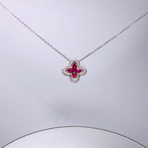 「十字花」红宝钻石项链 商品图2