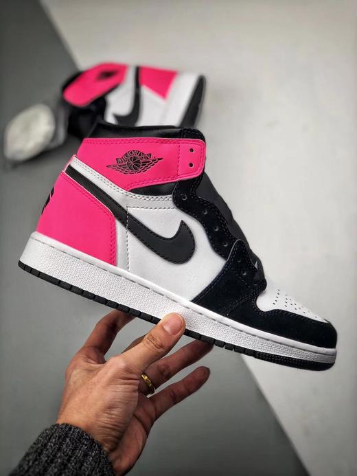 女鞋耐克乔1airjordan1黑白粉情人节中帮板鞋aj1中帮