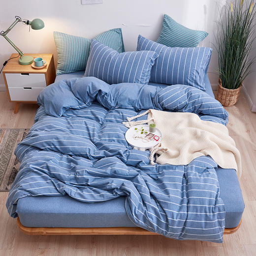 老米优品 / 【默认床笠款，要床单款请备注哦】M*JI代工 天竺棉四件套床品~~针织棉四件套百隆纱线裸睡神器 商品图2