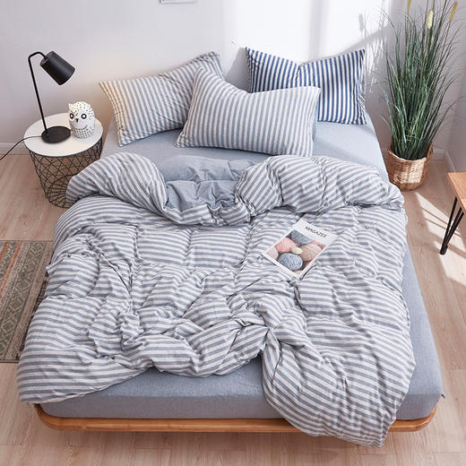 【针织棉套件】天竺棉四件套三件套全棉针织棉百隆纱线裸睡神器力荐 商品图5