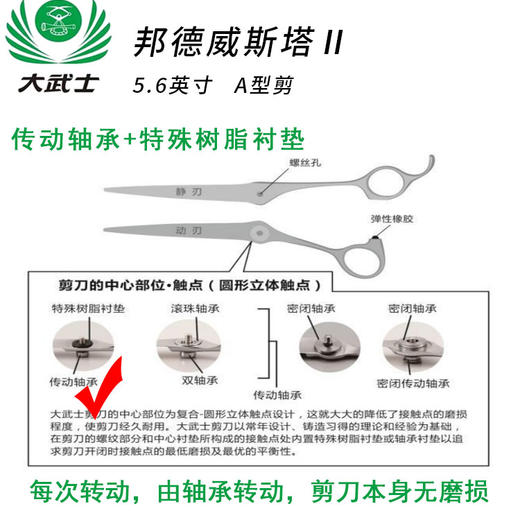（日本直采）大武士剪刀邦德威斯塔Ⅱ5.6寸A型剪平剪 商品图1
