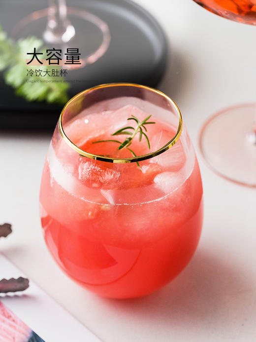摩登主妇描金水晶玻璃高脚杯红酒杯家用葡萄酒鸡尾酒杯大肚甜品杯 商品图2