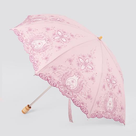 春夏50cm*8k铝中棒铝骨超轻时尚防UV蕾丝晴雨绣花二折伞 75580 商品图0