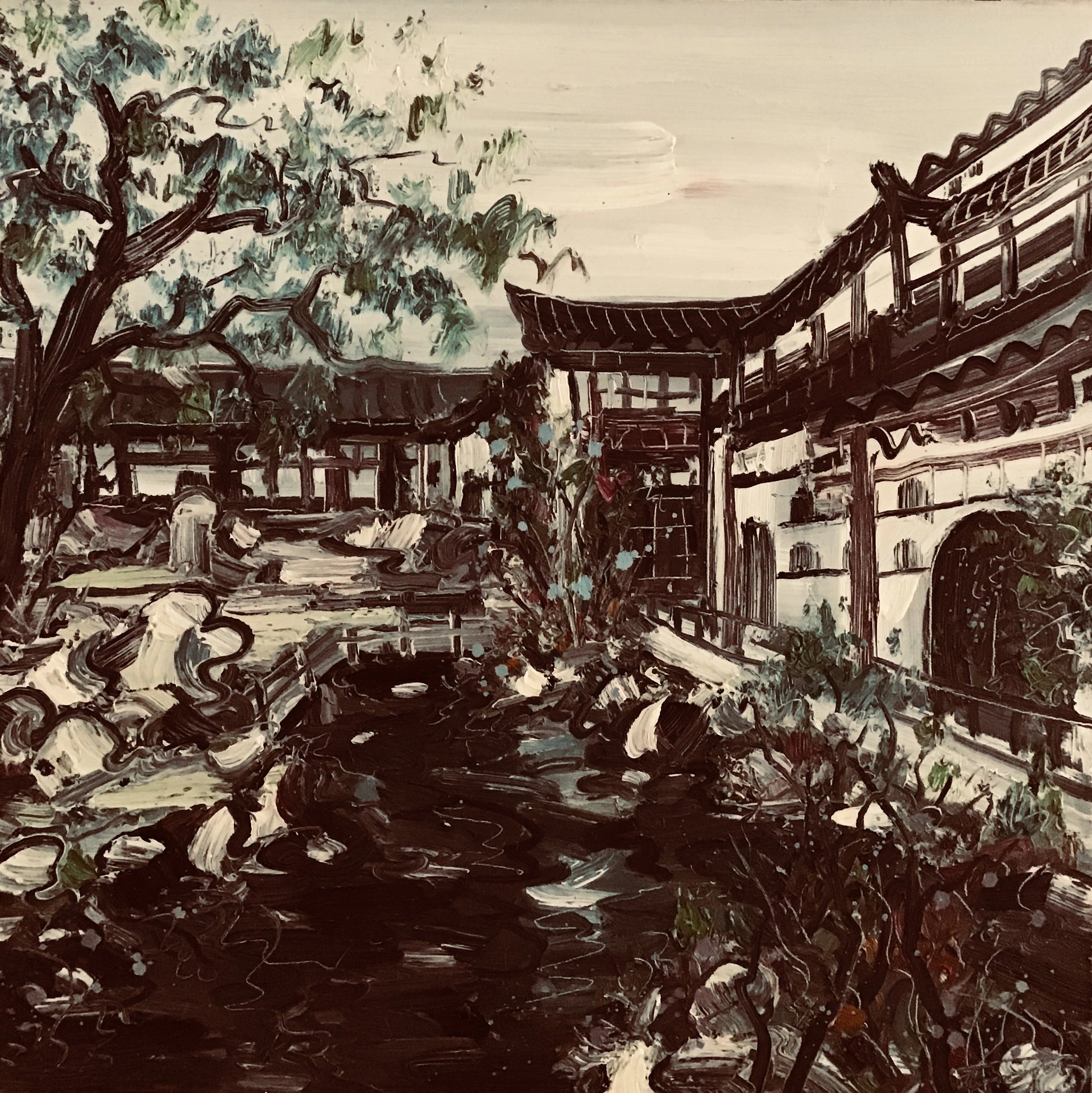 戴湘文 《园林系列2》 50X50cm