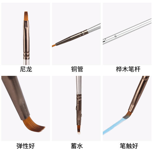 中盛银色短杆尼龙水彩水粉勾线笔数字油画勾边笔手绘描笔12支套装 商品图1