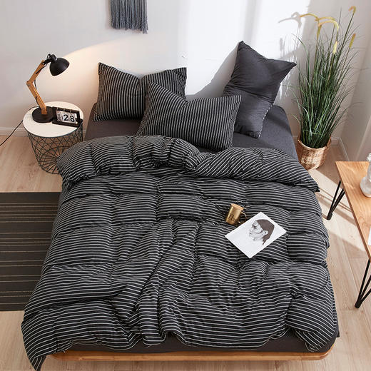 老米优品 / 【默认床笠款，要床单款请备注哦】M*JI代工 天竺棉四件套床品~~针织棉四件套百隆纱线裸睡神器 商品图4
