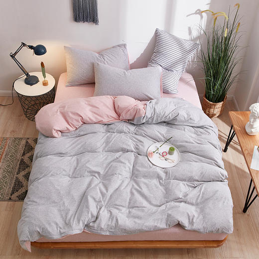 老米优品 / 【默认床笠款，要床单款请备注哦】M*JI代工 天竺棉四件套床品~~针织棉四件套百隆纱线裸睡神器 商品图1