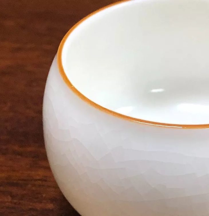 汝窑羊脂玉白瓷冰裂纹罗汉杯象牙白个人单杯主人茗杯茶茶具