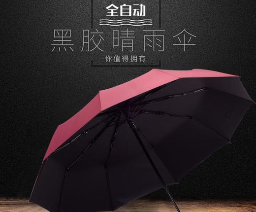 自动折合黑胶晴雨伞 商品图1