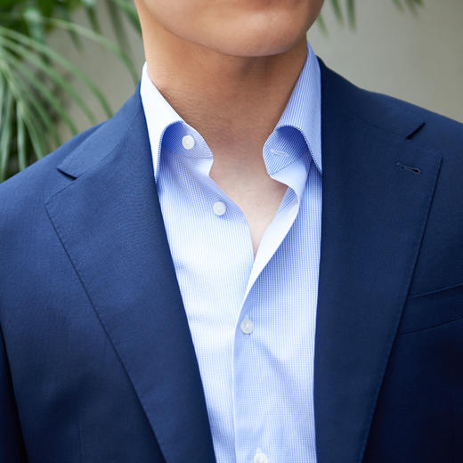 Thomas Mason 140支双股细格纹府绸意式工艺衬衫 商品图4