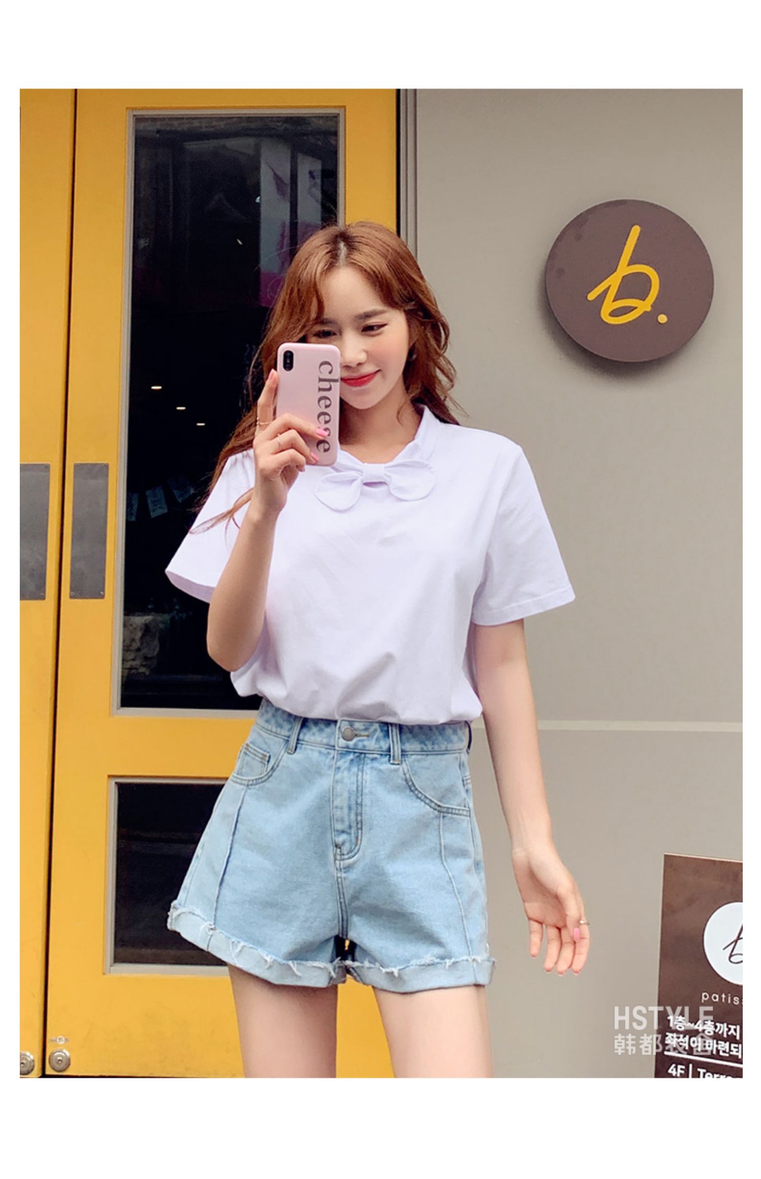 韩都衣舍2019韩版女装夏装新款学生宽松上衣纯色短袖t恤aa13910玎