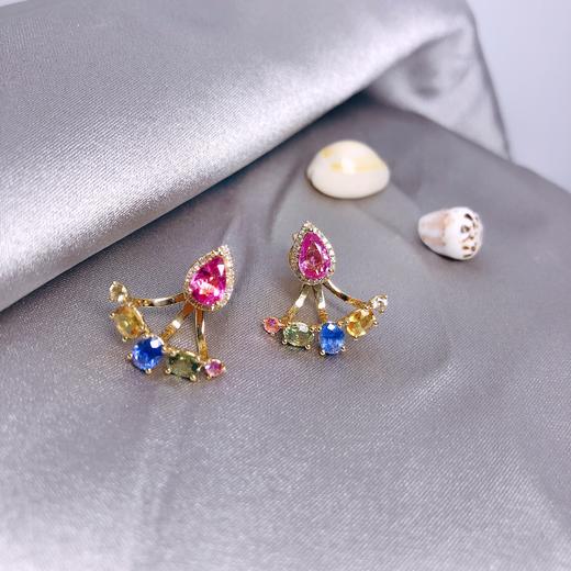 「仲夏夜之梦」彩色蓝宝石耳环 - ella bee 珠宝工作室