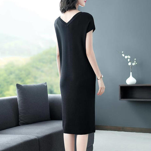 气质妈妈装冰丝针织连衣裙 商品图1