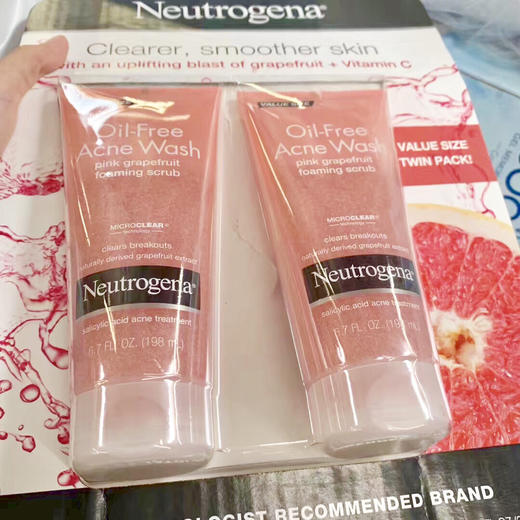 Neutrogena露得清葡萄柚泡沫柔砂祛痘洁面乳2支装 商品图2