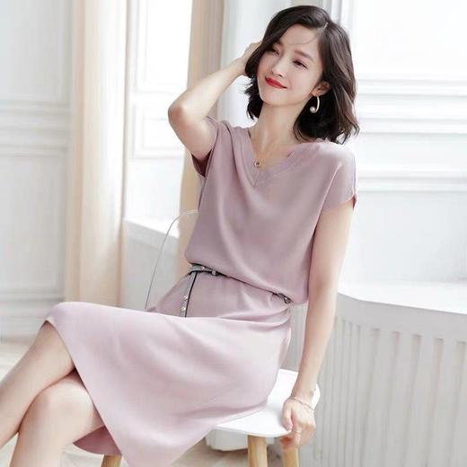 气质妈妈装冰丝针织连衣裙 商品图7