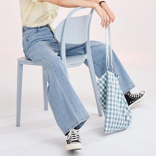 2019夏季新款宽松直筒牛仔裤女高腰阔腿裤cec薄款泫雅韩版长裤子