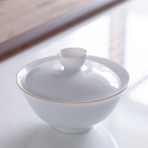 永利汇甜白瓷手工盖碗茶杯单个功夫茶具景德镇陶瓷日式泡茶碗小号 商品图1