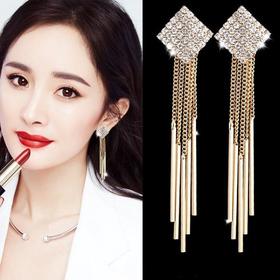 BY-HE1142新款银针镶钻百搭时尚流苏耳坠 TZW