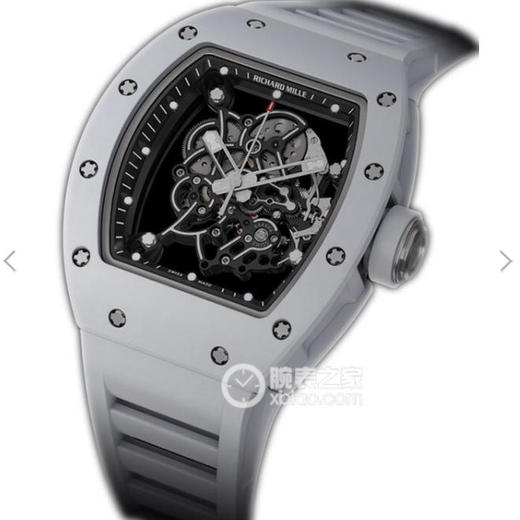 RM理查徳米勒RM055 表圈和底盖采用纳米陶瓷复合材料，具有耐划伤性和抗变色性，且陶瓷纹理清晰，外观臻 。无表盘设计，镂空机芯 商品图0