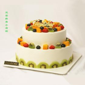 【优品系列】---【实拍图】新鲜水果表层装饰【双层鲜果】蛋糕