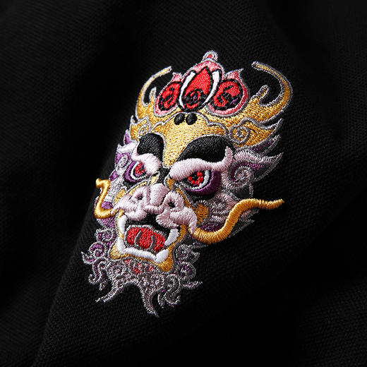 国潮中国风POLO衫龙图腾刺绣休闲保罗衫翻领短袖T恤 商品图4