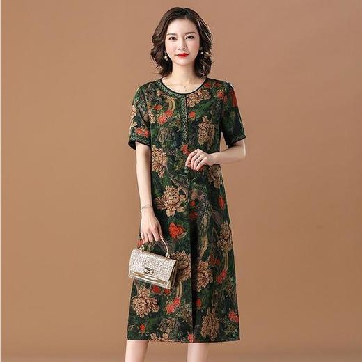 YL--	J1911复古优雅高档桑蚕丝连衣裙 商品图1