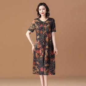 YL--	J1911复古优雅高档桑蚕丝连衣裙