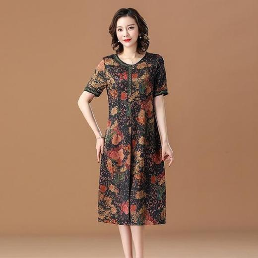 YL--	J1911复古优雅高档桑蚕丝连衣裙 商品图0