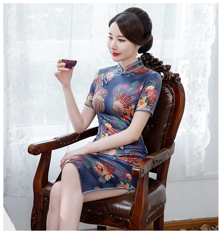 改良修身,日常中长款旗袍 cx-0106 - 俏江南旗袍旗舰店