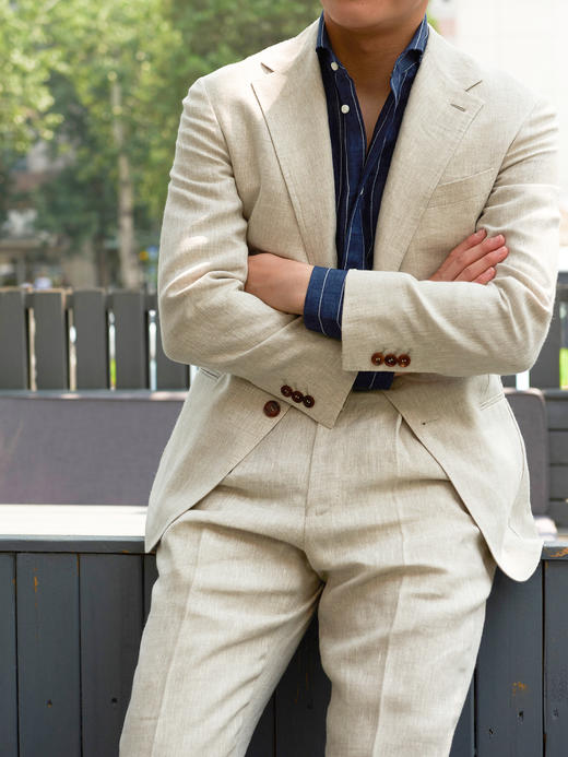 Baird Mcnutt 爱尔兰亚麻燕麦色全麻衬套装 商品图5