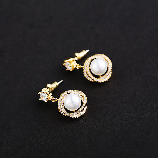 ZLY-E119新款锆石s925银针珍珠网红耳钉 TZW 商品图1