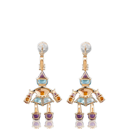 18k金 彩虹士兵 托帕石 紫水晶 多宝耳坠 商品图1