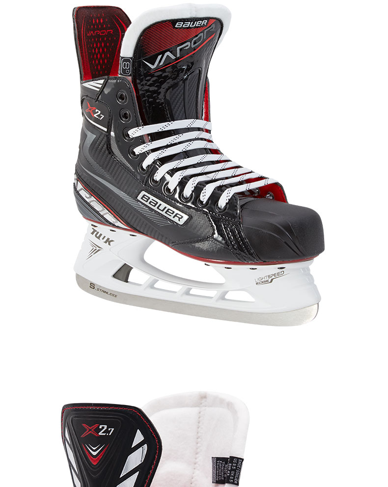 19年新款bauer/鲍尔vapor x2.7冰球鞋成人青少年儿童冰刀鞋冰鞋