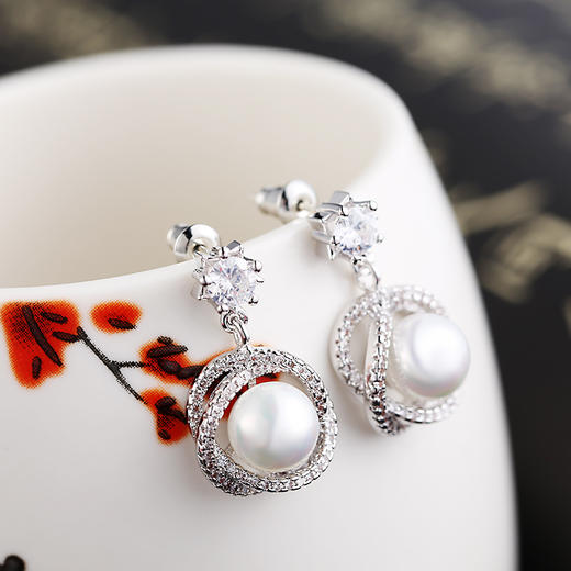 ZLY-E119新款锆石s925银针珍珠网红耳钉 TZW 商品图3