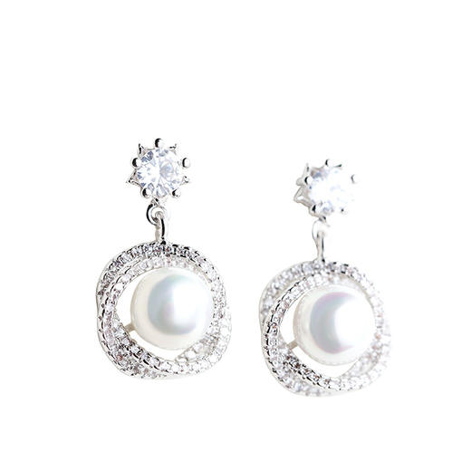 ZLY-E119新款锆石s925银针珍珠网红耳钉 TZW 商品图4