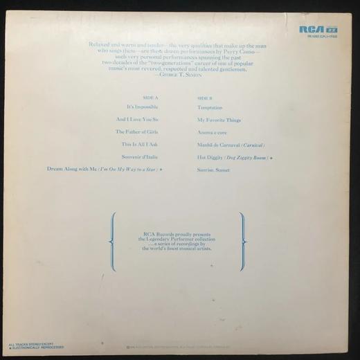 LP黑胶唱片 佩里科莫流行乐专辑《传奇表演者》 商品图1